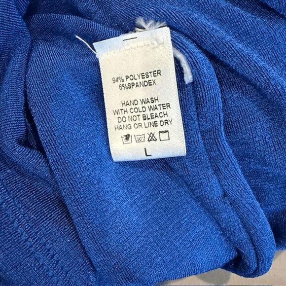 JLUXLABEL Shimmery Blue One Shoulder Cut Out Body Con Midi Sexy Dress Size Large - Picture 5 of 10